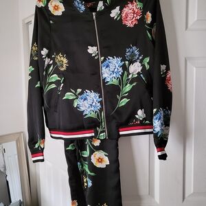 DO+BE Black Floral Pantsuit